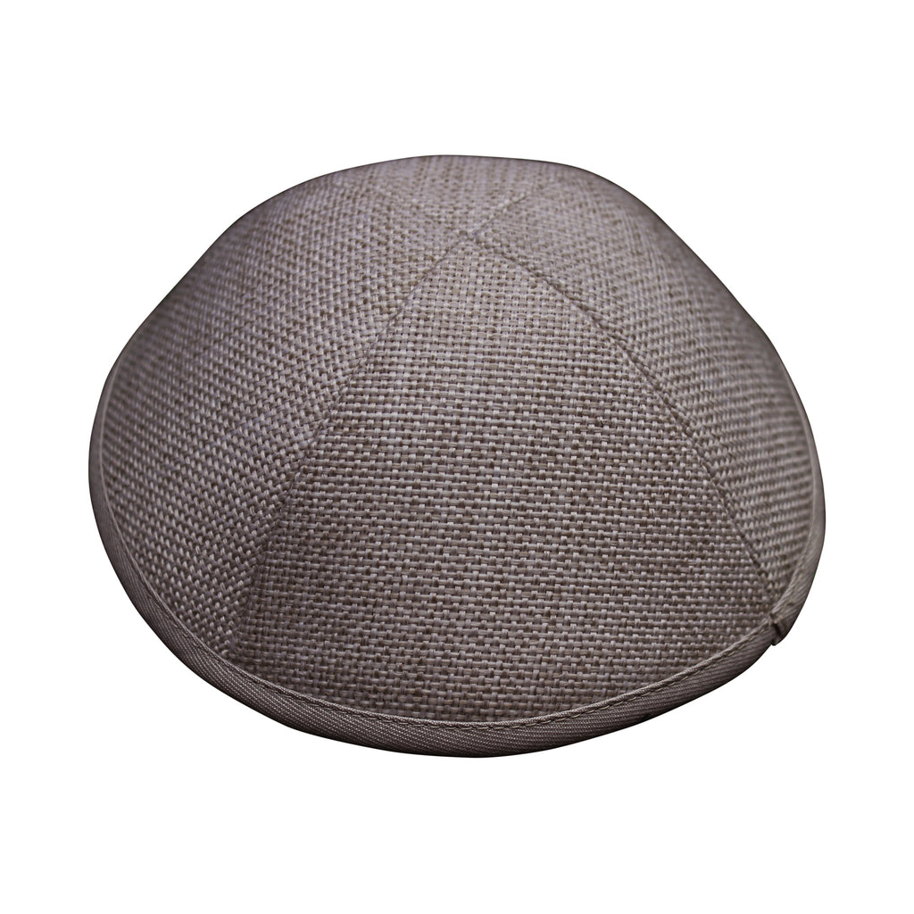Grey Burlap Kippah